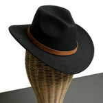 Chokore Chokore PU Leather Cowboy Hat (Chocolate Brown) Chokore Pinched Cowboy Hat with PU Leather Belt (Black)