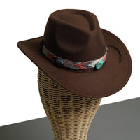 Chokore Chokore Cowboy Hat with Multicolor Band (Chocolate Brown)