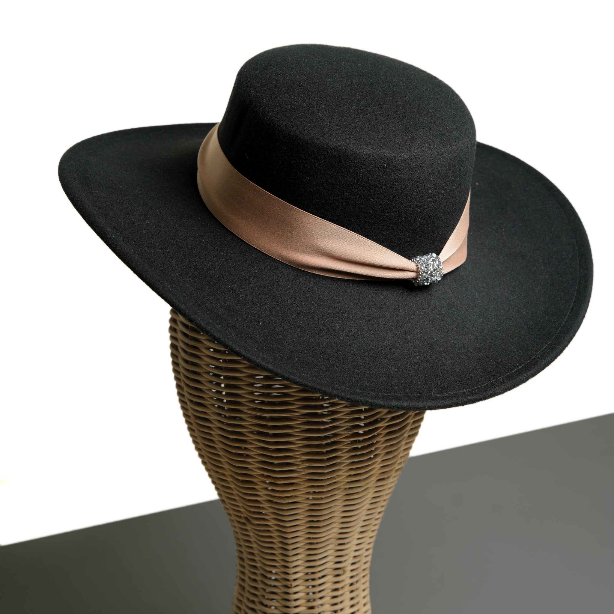 Chokore Wide Brim Boater Hat (Black)