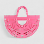 Chokore Chokore Rattan Beach Clutch (Hot Pink) Bamboo Tote - Handcrafted Basket Bag for Women Pink