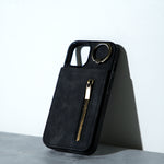 Chokore Chokore Monogram Print Cover  for iPhone Chokore Leather Mobile Cover With Flip Wallet (Black)