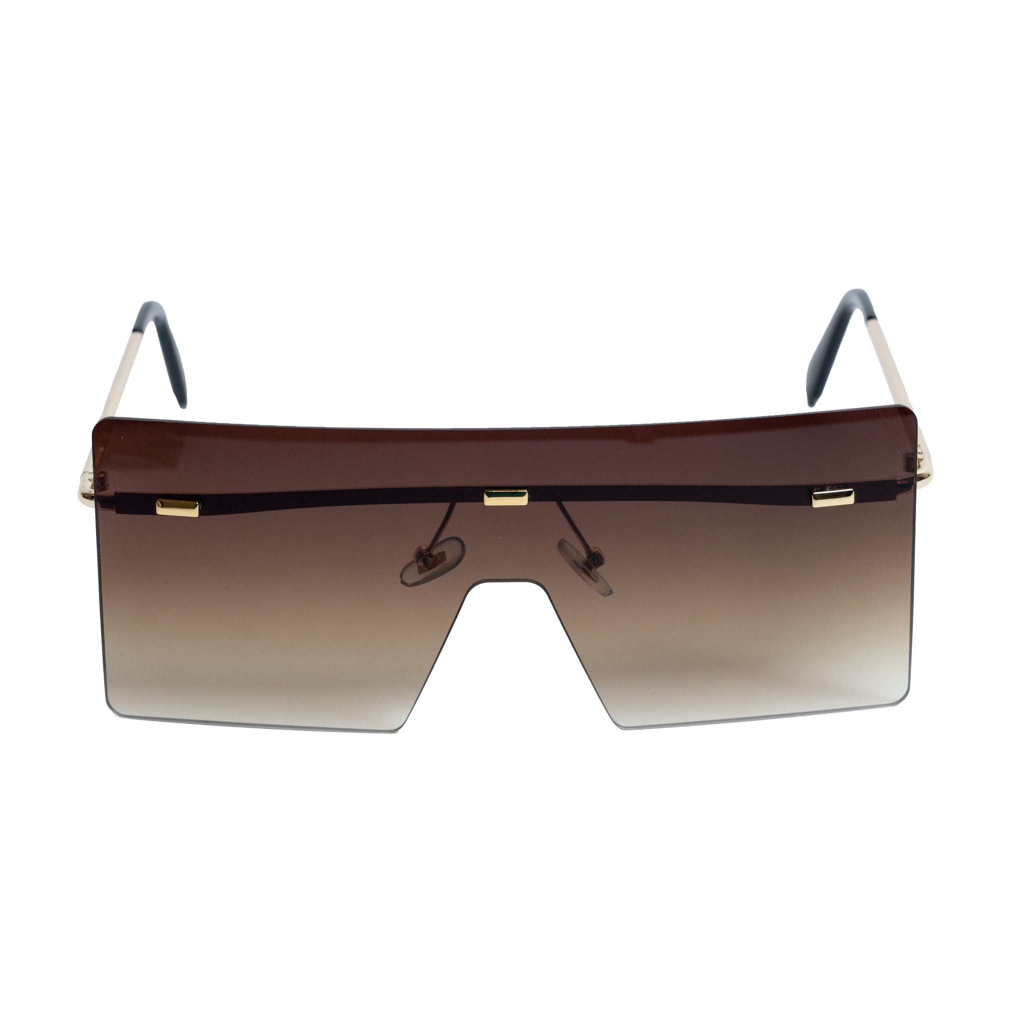 Chokore Rimless Oversized Sunglasses with UV 400 Protection (Brown)