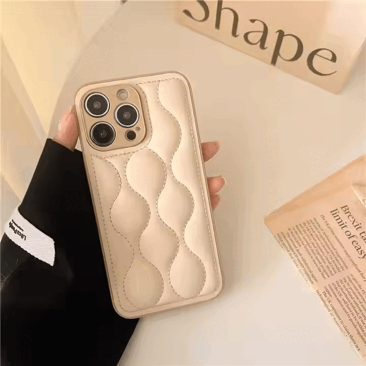 Chokore Patterned Leather Cover (Beige) for iPhone