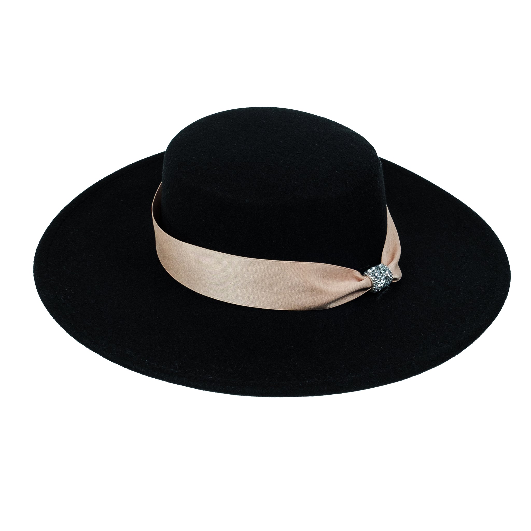 Chokore Wide Brim Boater Hat (Black)