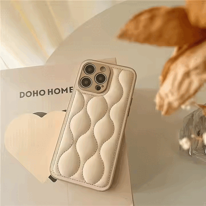 Chokore Patterned Leather Cover (Beige) for iPhone