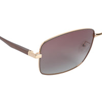 Chokore Chokore Rectangular Tinted Sunglasses with UV Protection (Brown & Gold)