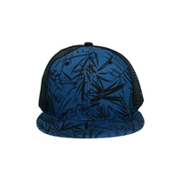 Chokore Chokore Printed Flat Brim Baseball Cap with Mesh Detailing (Blue)