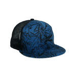 Chokore Chokore Printed Flat Brim Baseball Cap with Mesh Detailing (Blue) 