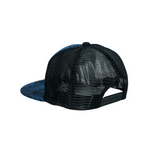 Chokore Chokore Printed Flat Brim Baseball Cap with Mesh Detailing (Blue) 