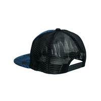 Chokore Chokore Printed Flat Brim Baseball Cap with Mesh Detailing (Blue)