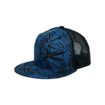 Chokore Chokore Printed Flat Brim Baseball Cap with Mesh Detailing (Blue) 