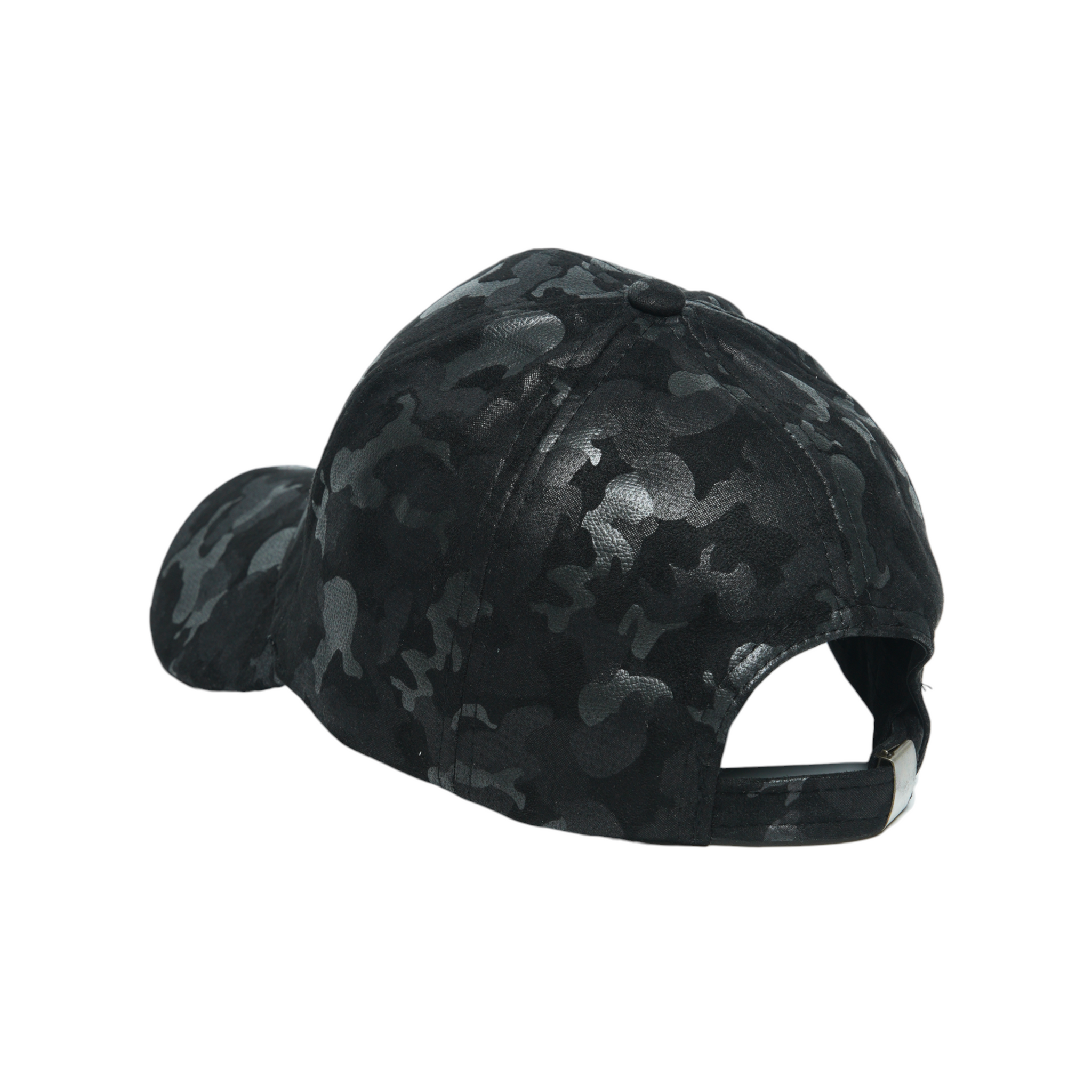 Chokore Suede Camouflage Curved Brim Baseball Cap (Black)