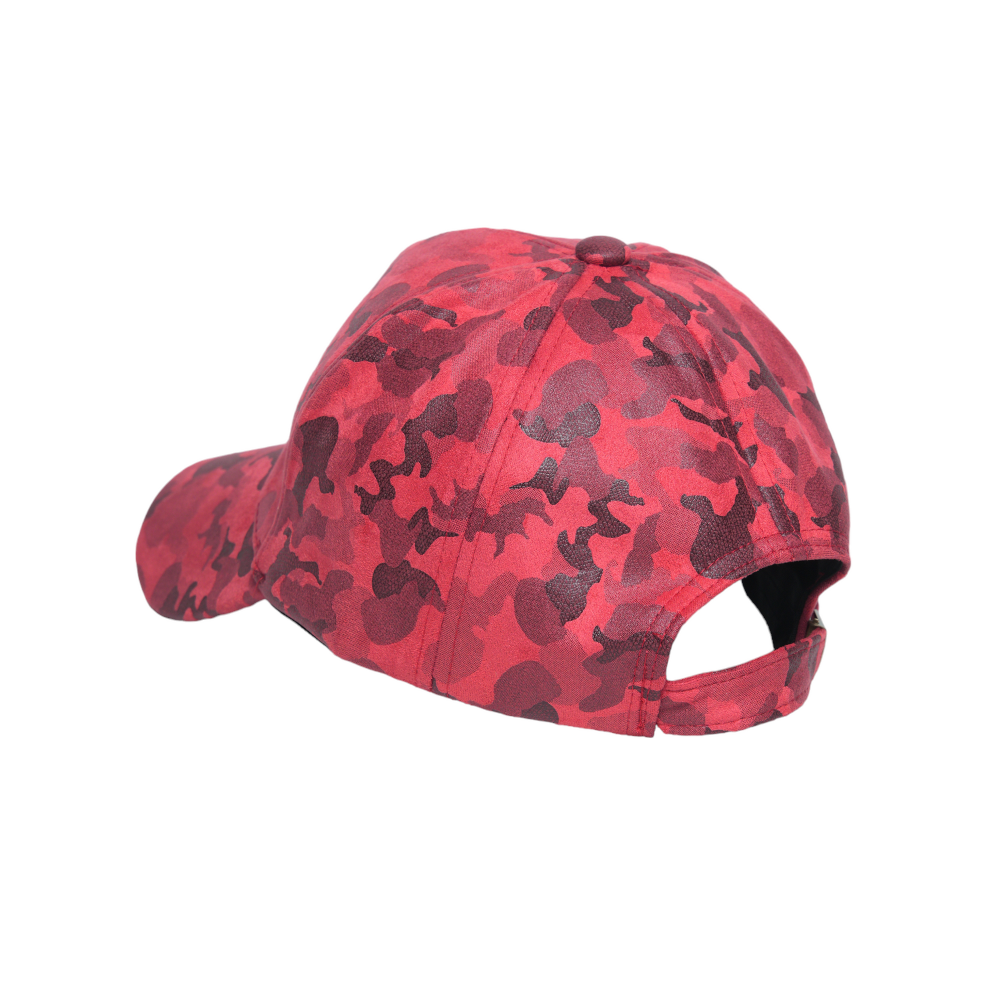 Chokore Suede Camouflage Curved Brim Baseball Cap (Red)