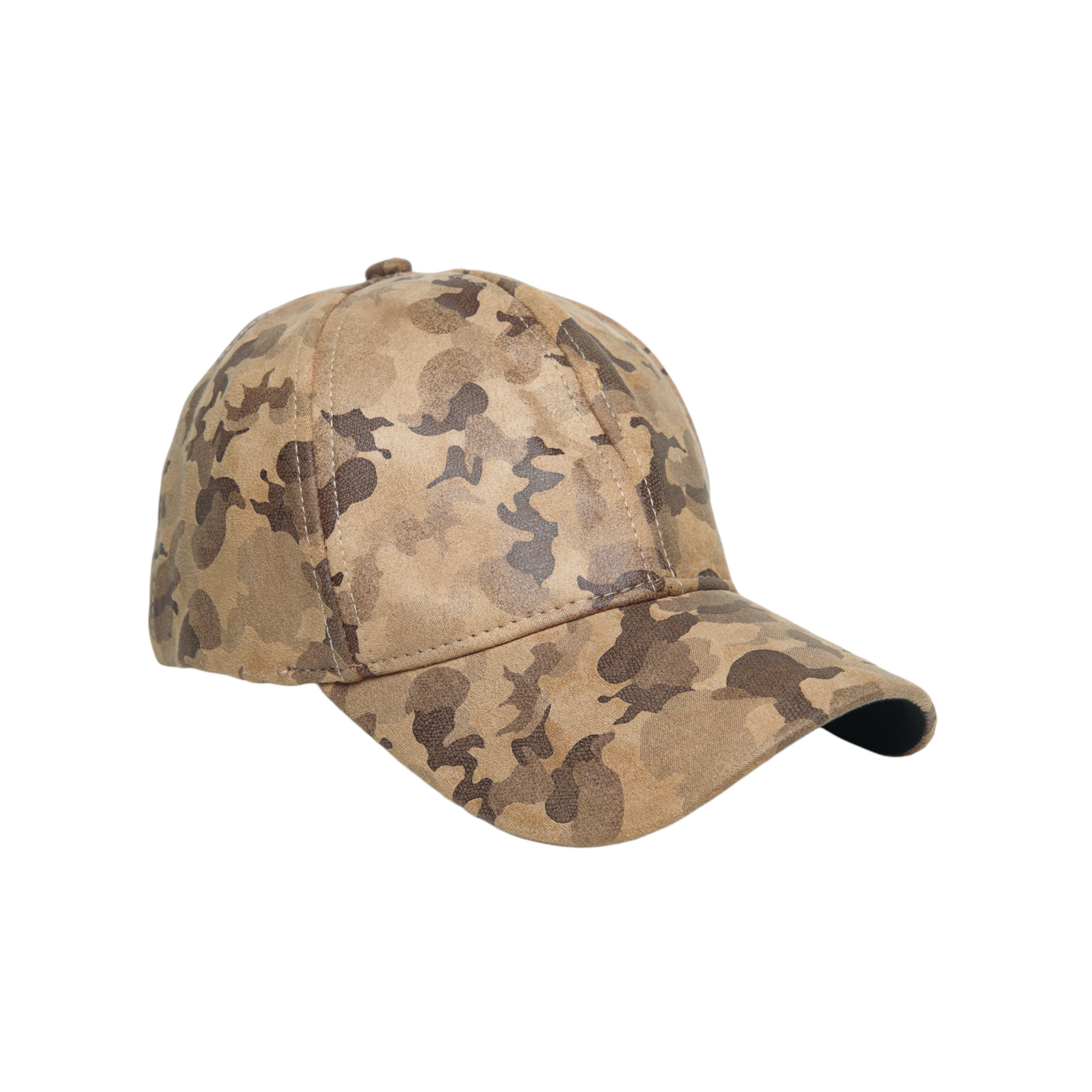 Chokore Suede Camouflage Curved Brim Baseball Cap (Light Brown)