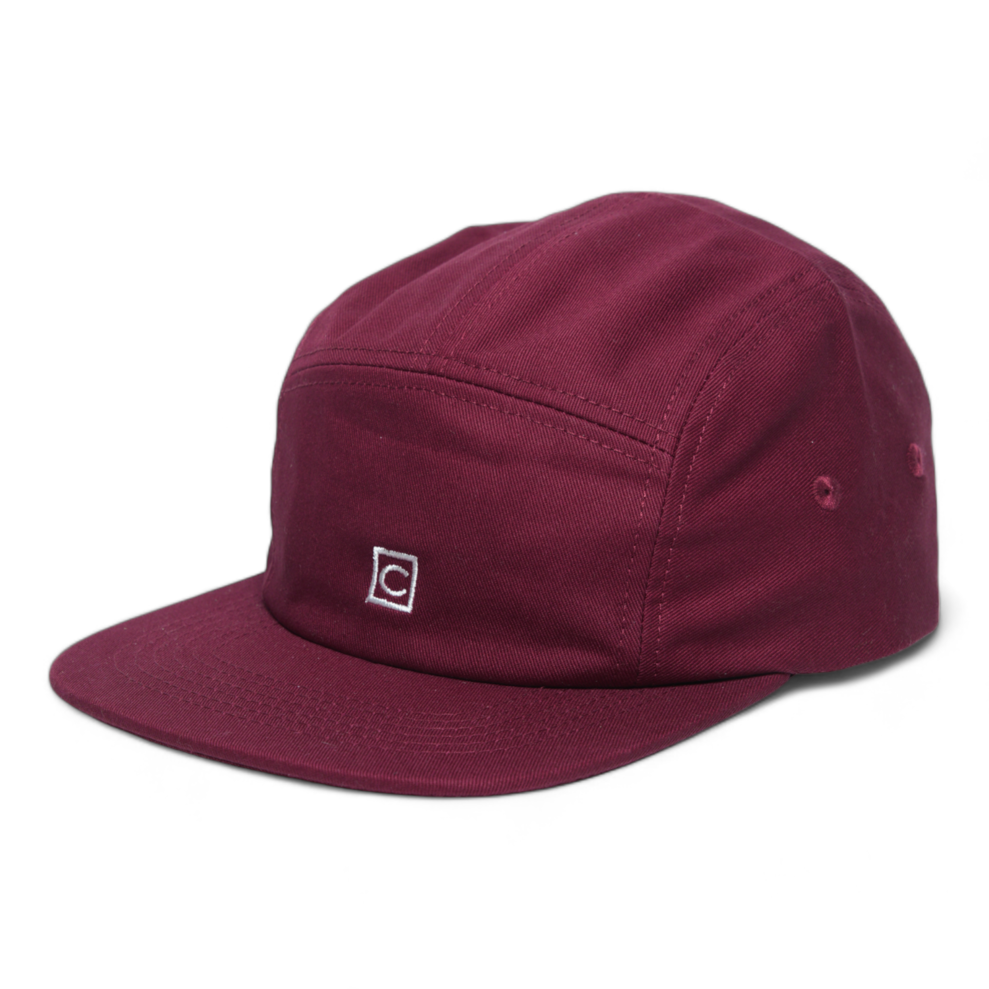 Chokore Cotton Camping Cap with Flat Brim (Wine Red)