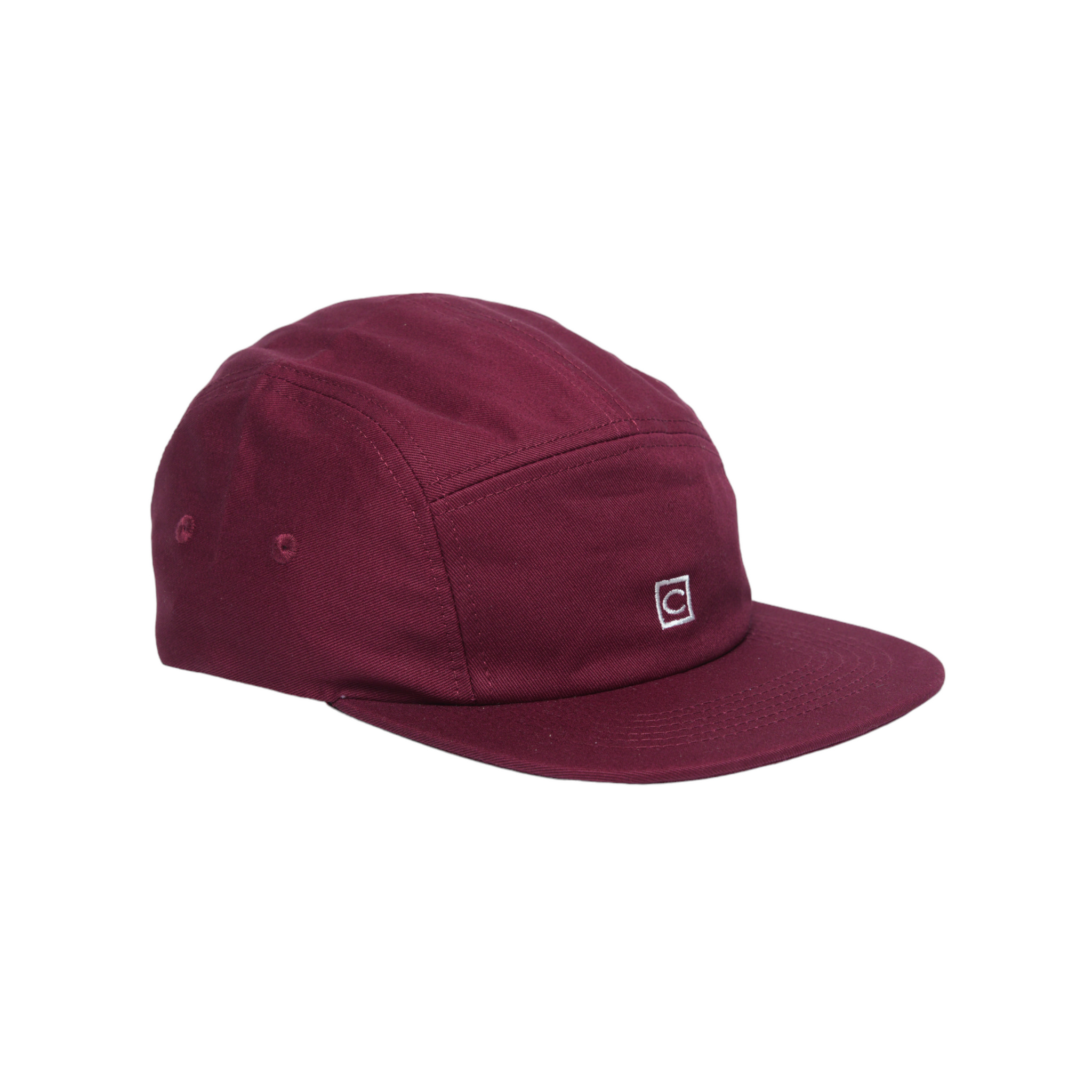 Chokore Cotton Camping Cap with Flat Brim (Wine Red)