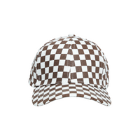 Chokore Chokore Checkerboard Print Baseball Hat (Brown)