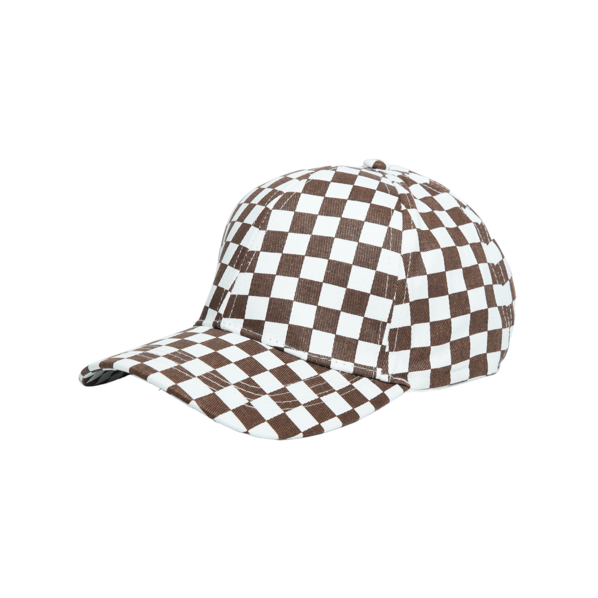 Chokore Checkerboard Print Baseball Hat (Brown)