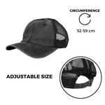 Chokore Chokore Denim Baseball Cap with Mesh Detailing (Black) 