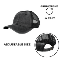 Chokore Chokore Denim Baseball Cap with Mesh Detailing (Black)