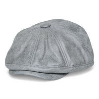 Chokore Chokore Retro Leather Newsboy Cap (Dark Grey)