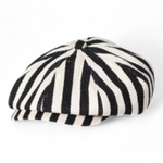 Chokore Chokore Striped Retro Western Newsboy Cap (Black) 