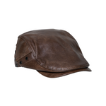 Chokore Chokore PU Leather Ivy Cap with Rivet Detailing (Brown) 