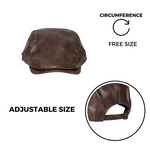 Chokore Chokore PU Leather Ivy Cap with Rivet Detailing (Brown) 