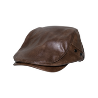 Chokore Chokore PU Leather Ivy Cap with Rivet Detailing (Brown)