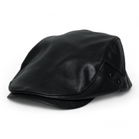 Chokore Chokore PU Leather Ivy Cap with Rivet Detailing (Black)