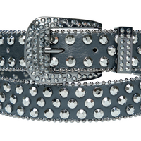 Chokore Chokore Crystal Rhinestone Pure Leather Belt (Black)