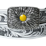 Chokore Chokore Daisy Buckle Silver Plating Leather Belt 