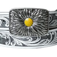 Chokore Chokore Daisy Buckle Silver Plating Leather Belt