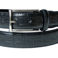 Chokore Chokore Crocodile Texture Adjustable Leather Belt (Black)