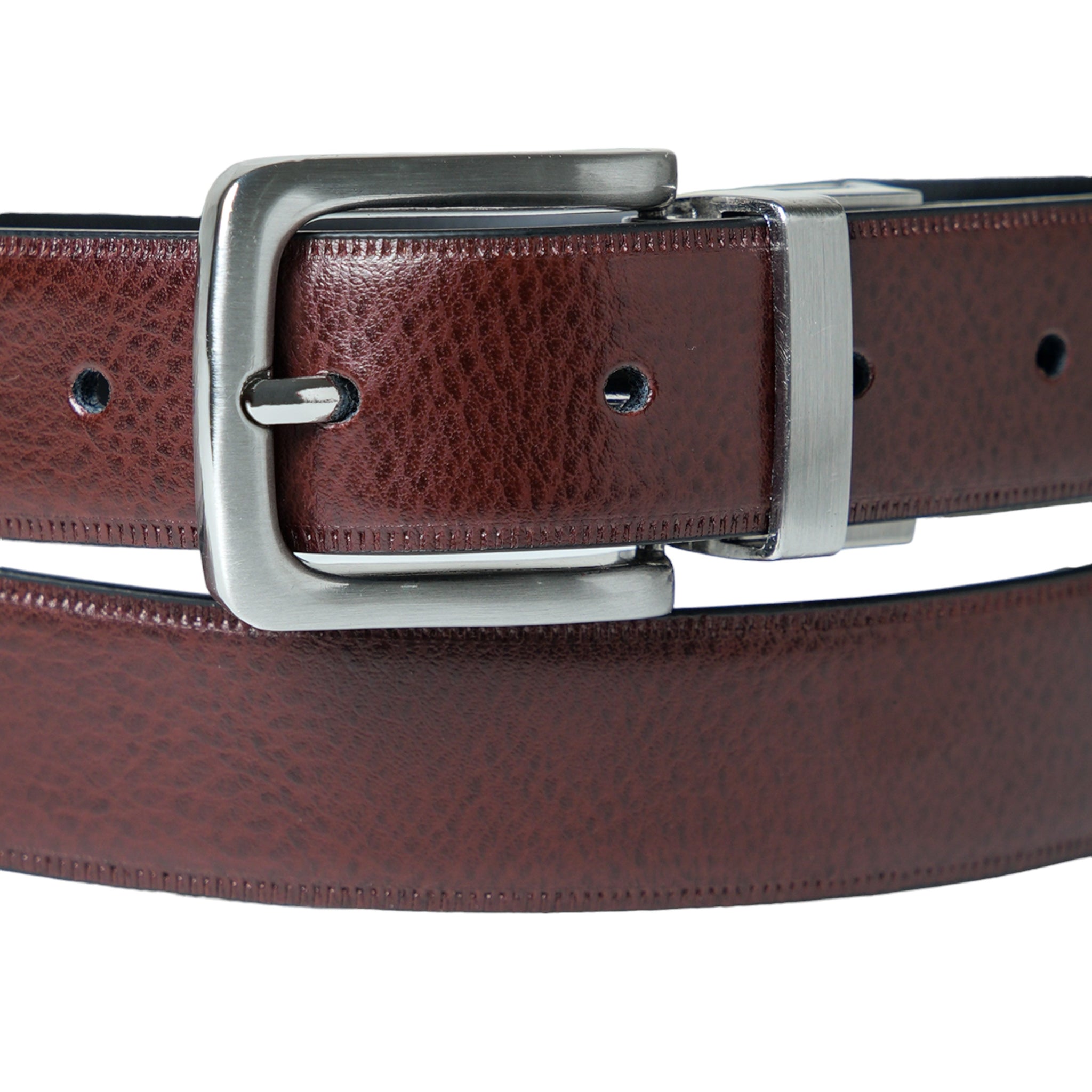 Chokore Reversible Cowhide Texture Belt (Brown)