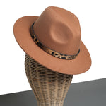 Chokore  Chokore Fedora Hat with Leopard Belt (Khaki)