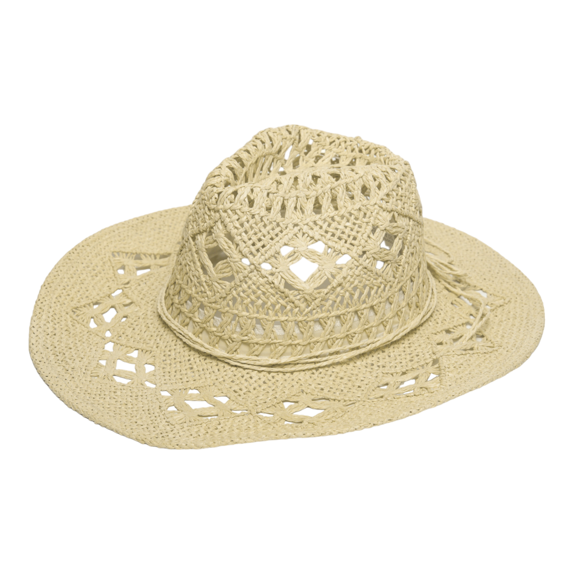 Chokore Handcrafted Straw Cowboy Hat (Beige)