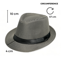 Chokore Chokore Fedora Hat in Houndstooth Pattern (Gray)