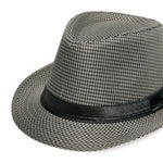 Chokore Chokore Fedora Hat in Houndstooth Pattern (Gray) 