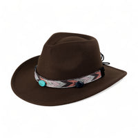 Chokore Chokore Cowboy Hat with Multicolor Band (Chocolate Brown)