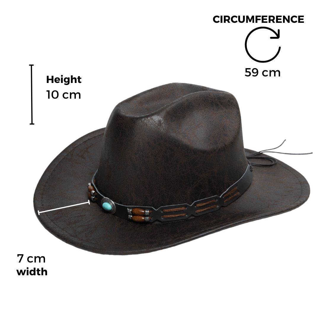 Chokore Western Cowboy Hat (Dark Brown)