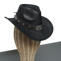 Chokore Chokore Vintage Bullhead Wide-Brim Cowboy Hat (Black)