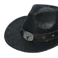 Chokore Chokore Vintage Bullhead Wide-Brim Cowboy Hat (Black)