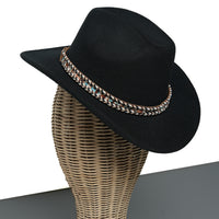 Chokore Chokore Cowboy Hat with Multicolor Belt (Black)