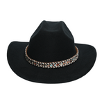 Chokore Chokore Cowboy Hat with Multicolor Belt (Black) 