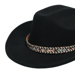 Chokore Chokore Cowboy Hat with Multicolor Belt (Black) 