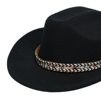 Chokore Chokore Cowboy Hat with Multicolor Belt (Black)