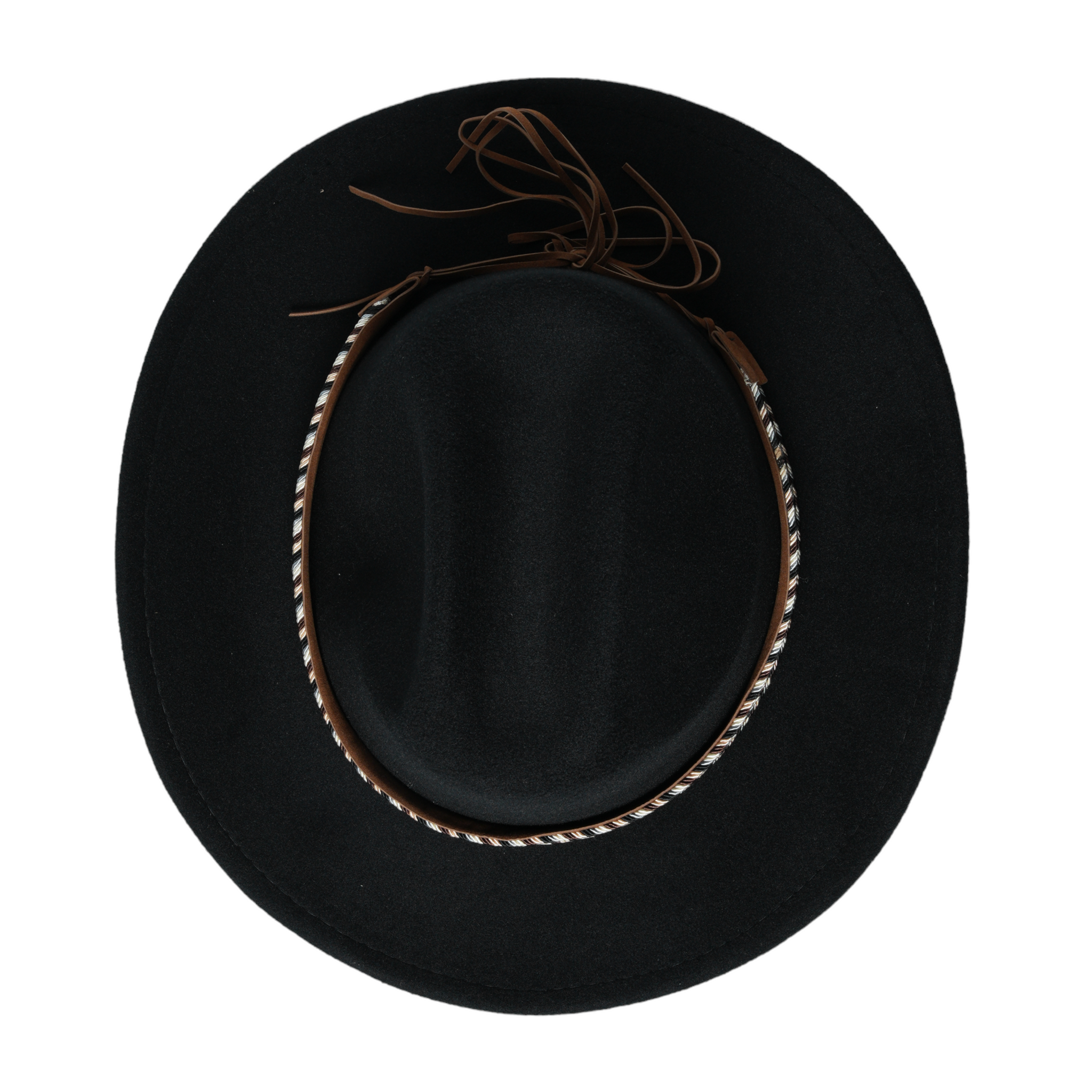 Chokore Cowboy Hat with Multicolor Belt (Black)