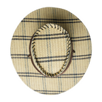 Chokore Chokore Vintage Wide-Brim Plaid Straw Cowboy Hat (Beige) 