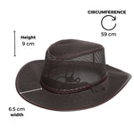 Chokore Chokore Mesh Cowboy Hat with Braided Belt (Dark Brown) 